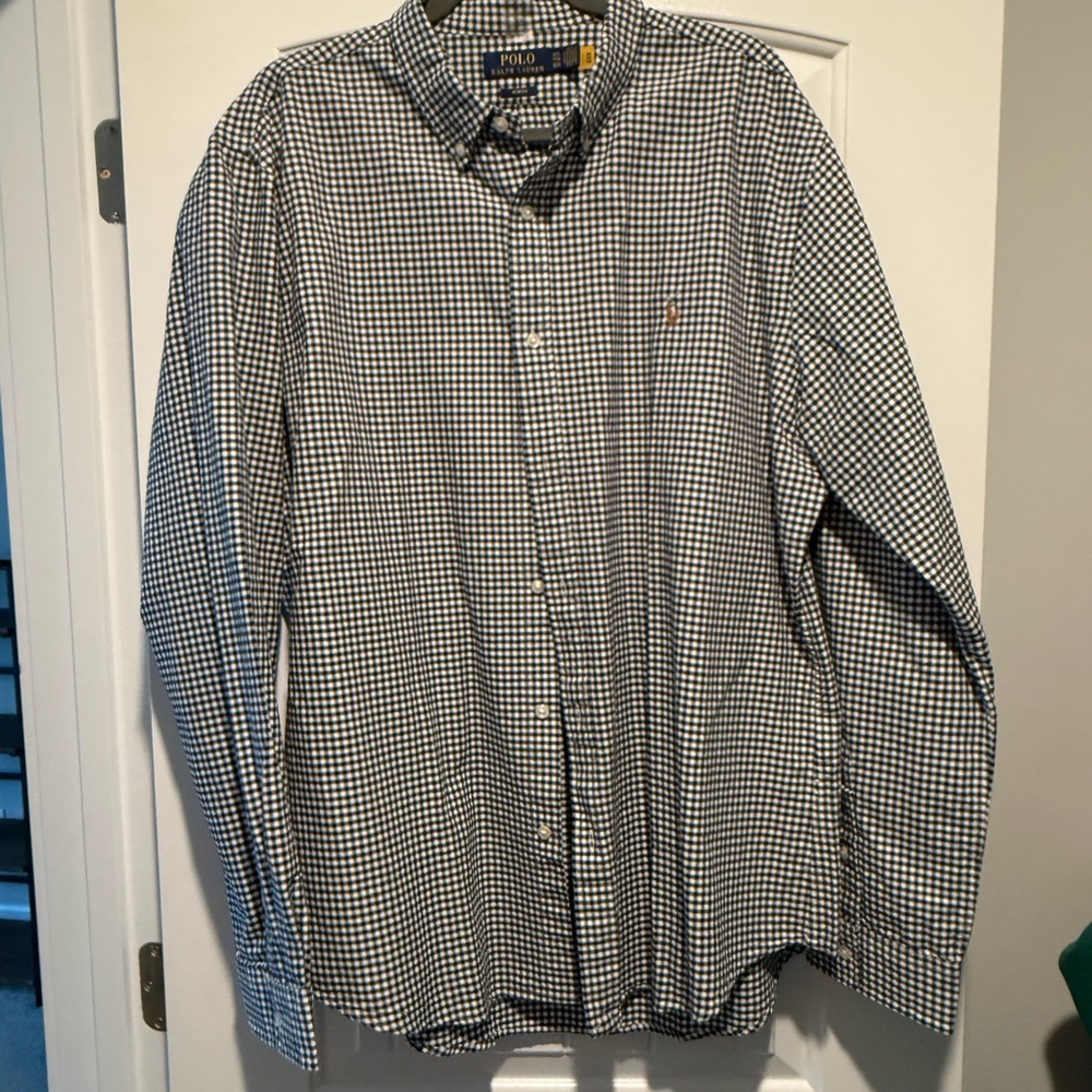 Polo by Ralph Lauren Black and White Gingham Button-Down Shirt